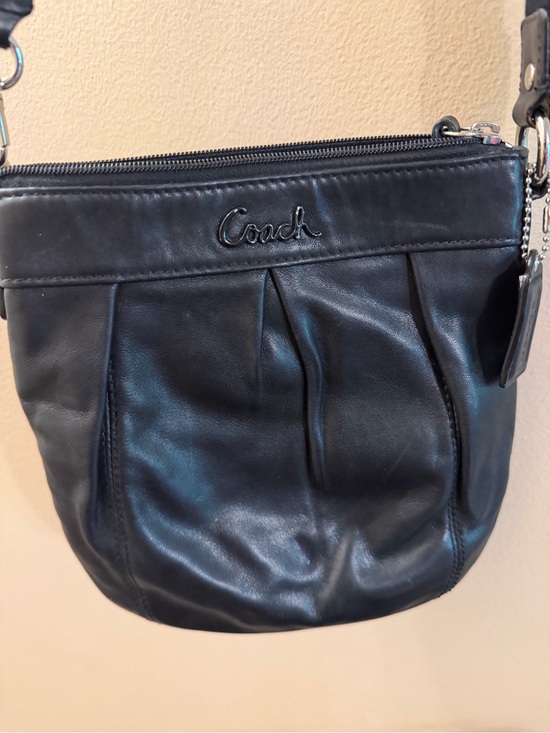 Coach Handbags - Coach 2008 Black Leather Crossbody Bag with Pleated Front 42585